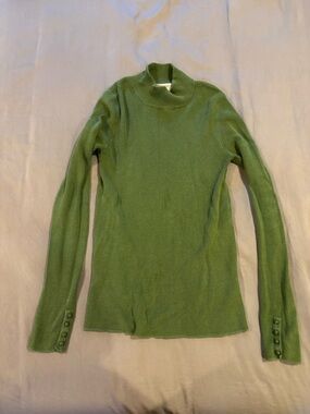 Sezane Olive Green Lightweight Turtleneck Sweater